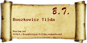 Boszkovicz Tilda névjegykártya
